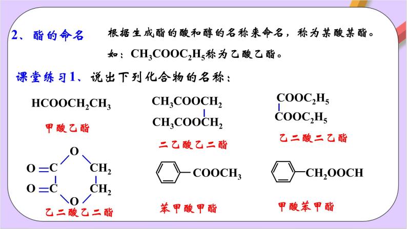 人教版高中化学选修三3.4.2《羧酸的衍生物-酯 》课件07