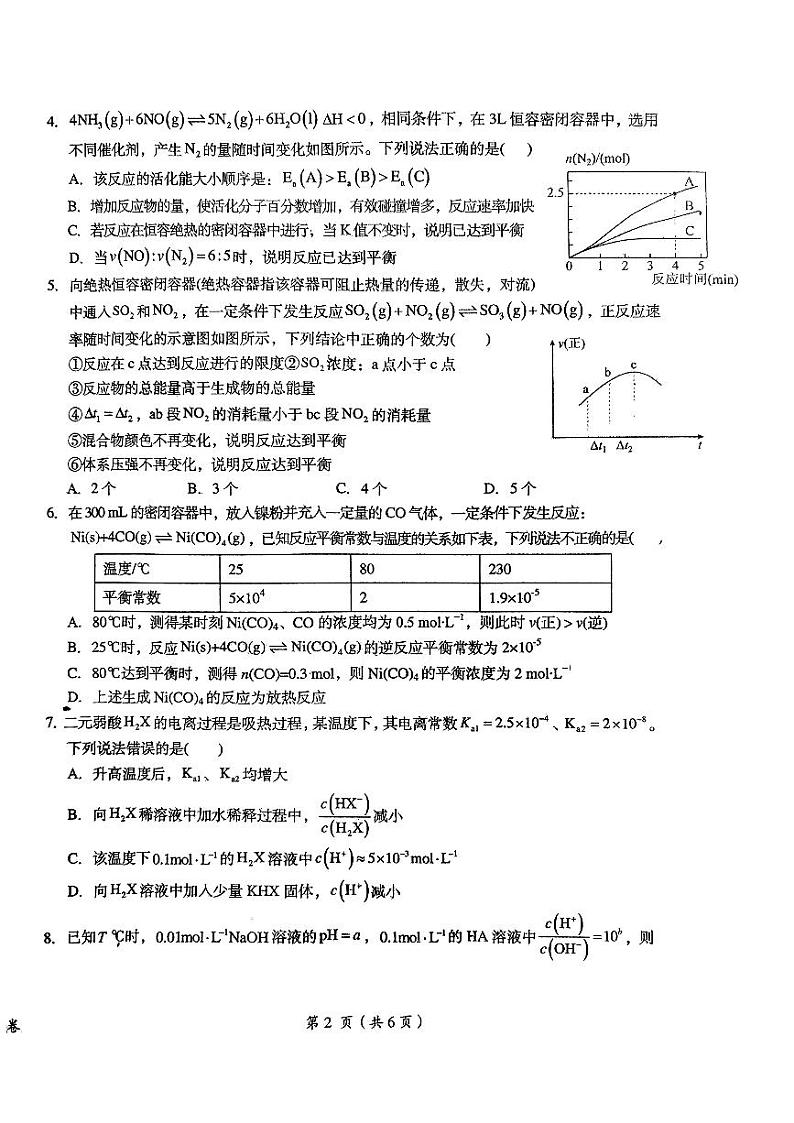 江西省鹰潭市2023-2024学年高二上学期1月期末质量检测化学试题（PDF版含答案）02