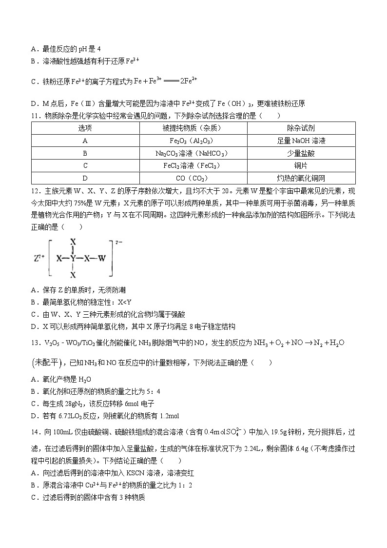 110，山西省忻州市2023-2024学年高一上学期1月期末联考化学试题03