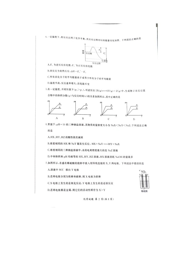 河北省石家庄市赵县七县联考2023-2024学年高二上学期1月期末化学试题02