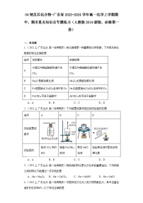 04钠及其化合物-广东省2023-2024学年高一化学上学期期中、期末重点知识点专题练习（人教版2019）