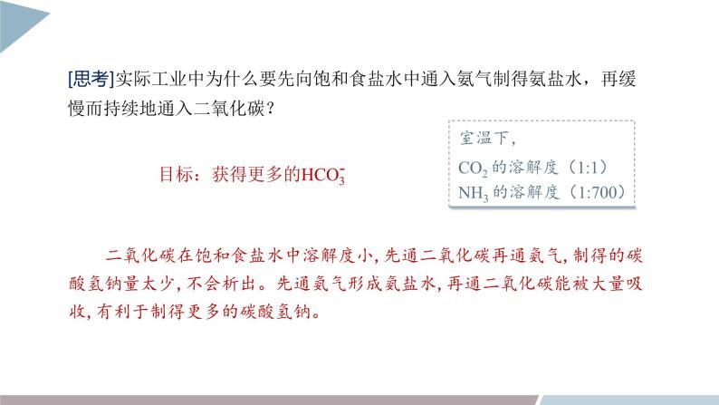 第3章 微项目 揭秘索尔维制碱法和侯氏制碱法——化学平衡思想的创造性应用  课件  高二化学鲁科版（2019）选择性必修108