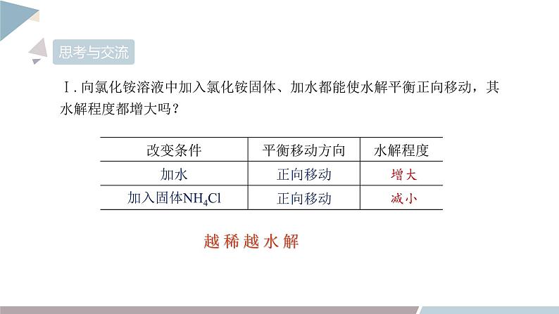 3.2 课时3 水解平衡的移动  课件 高二化学鲁科版（2019）选择性必修107