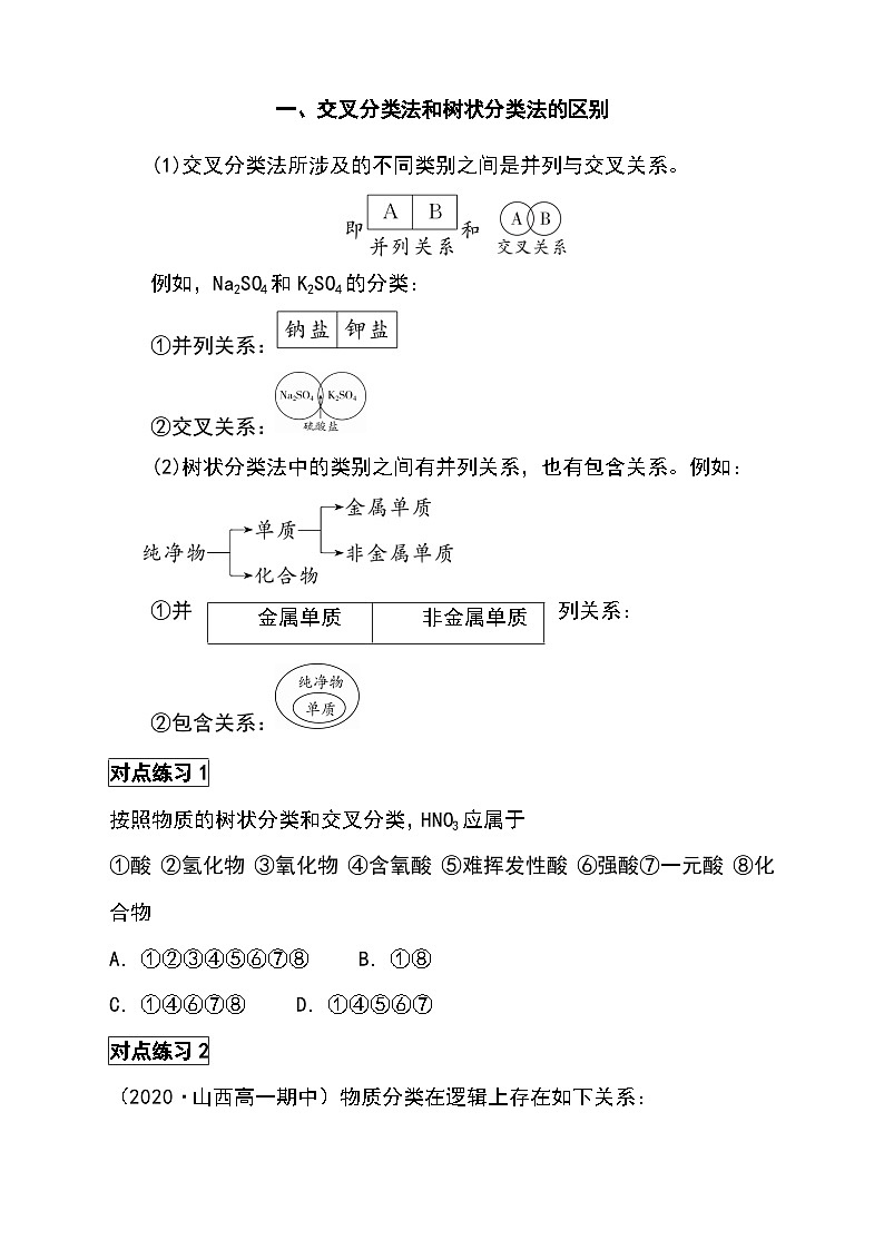 （人教版2019必修第一册）高一化学期末复习 第一章第一节 物质的分类及转化（原卷版+解析）第2页