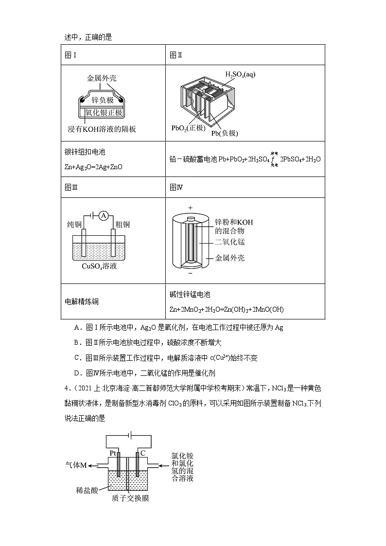 11化学反应与电能（电解池）-北京市2023-2024学年高二化学上学期期末重点专题练习（人教版2019新版，选择性必须第1册）第2页