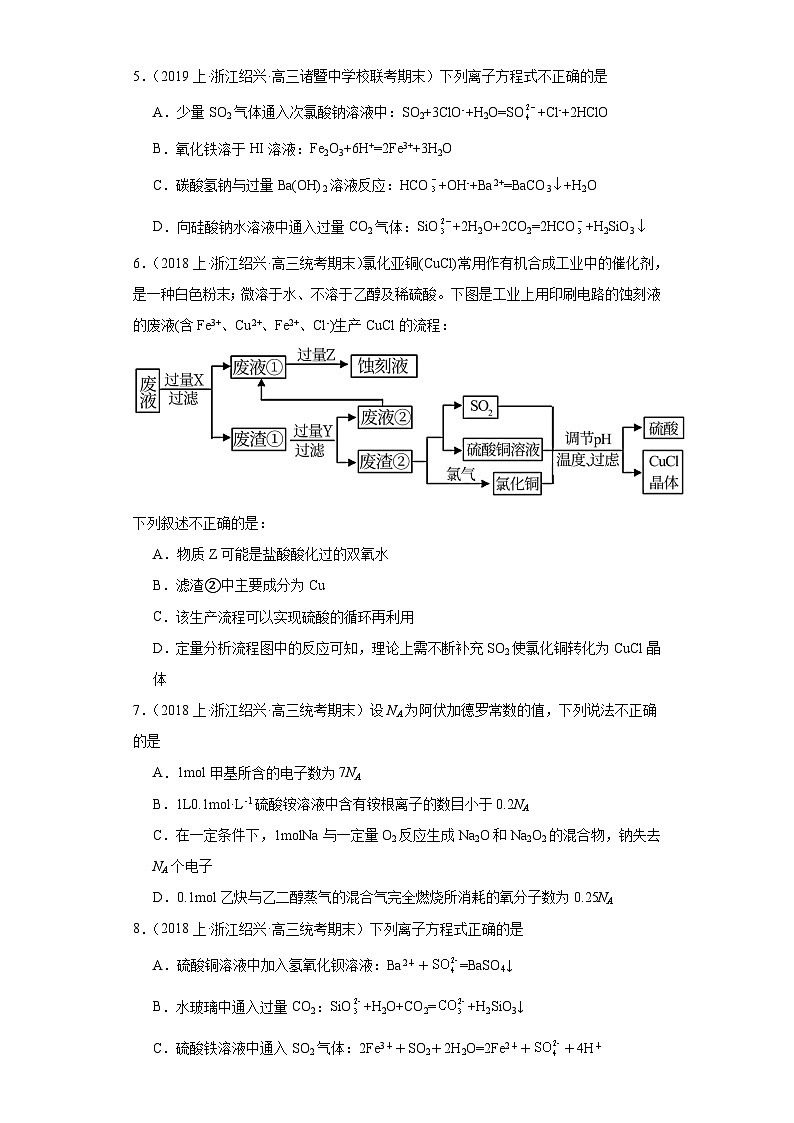 03常见无机物及其应用--07化学实验基础--浙江省高三化学上学期期末重点知识点专题练习（苏教版）第2页