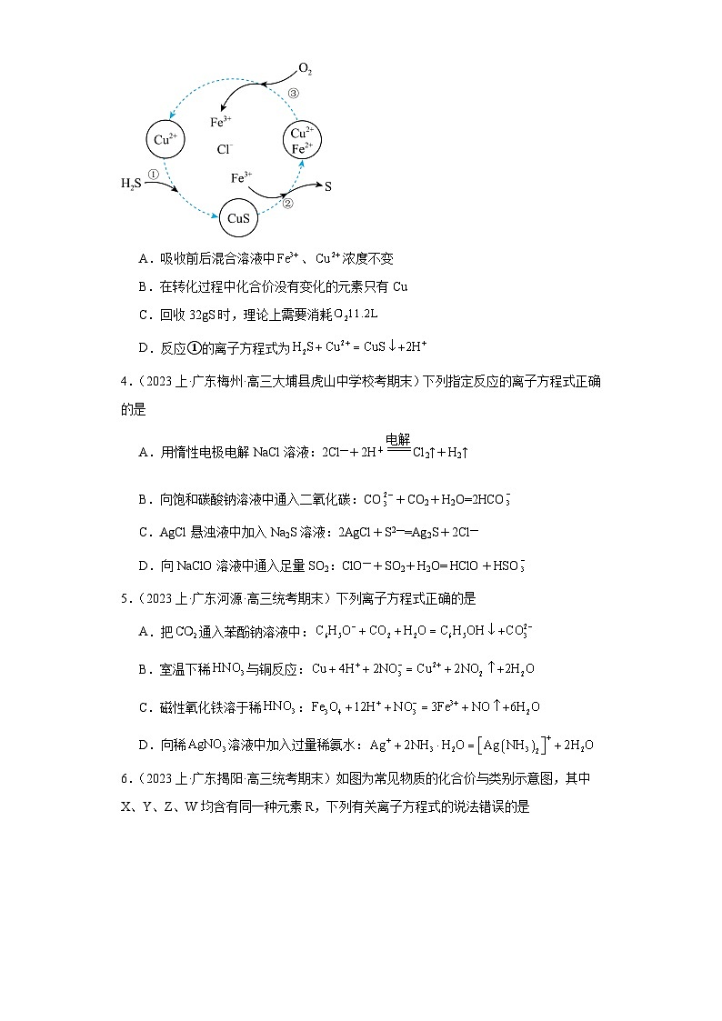03离子反应（经典常考题）-广东省高三化学上学期期末专题复习（（人教版2019新版）第2页