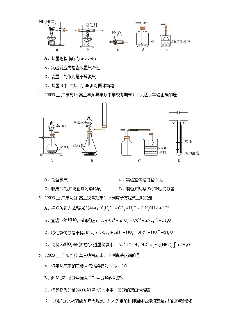 06氮族元素及其化合物（经典常考题）-广东省高三化学上学期期末专题复习（人教版2019新版）第2页