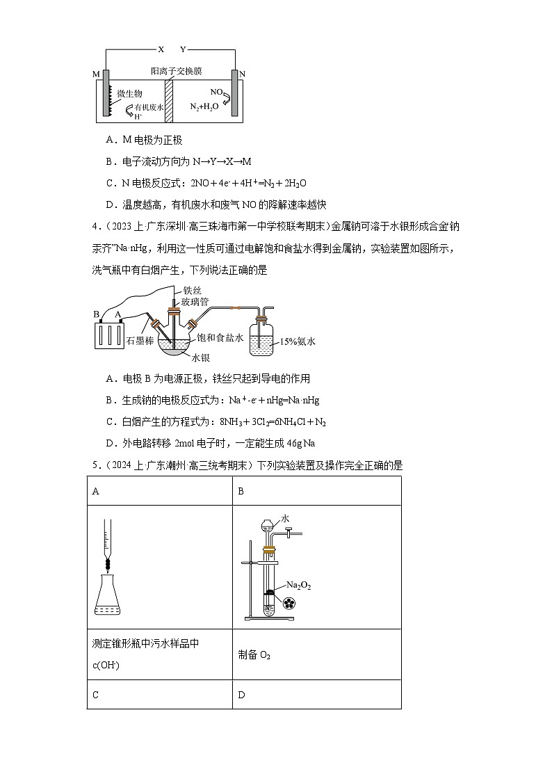 14化学能与电能（经典常考题）-广东省高三化学上学期期末专题复习（人教版2019新版）第2页