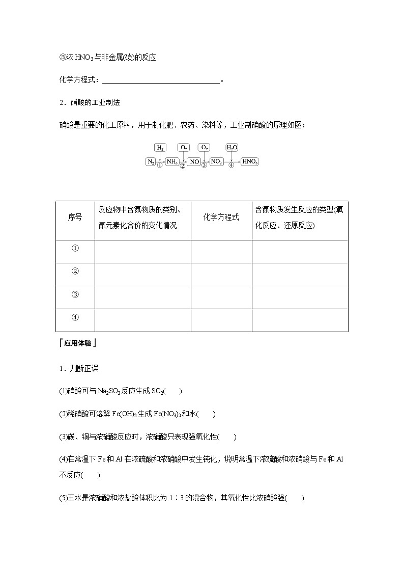 第五章 第二节 第4课时　硝酸　酸雨及防治  学案（含答案）—2024春高中化学人教版必修二第3页
