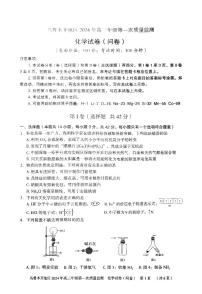 乌鲁木齐市2024年高三第一次质量监测（一模）化学试题和答案