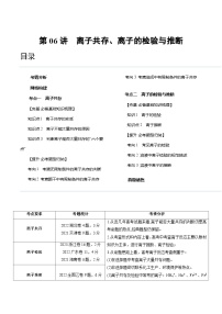 新高考化学复习讲义+练习 第06讲 离子共存、离子的检验与推断（讲义+练习）（原卷版+解析）