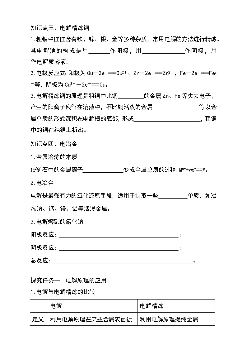 （人教版2019选择性必修第一册）化学同步精品讲义 4.2.2 电解原理的应用（原卷版+解析）03