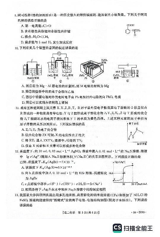 河北省邢台市2023-2024学年高二上学期1月期末化学试题03