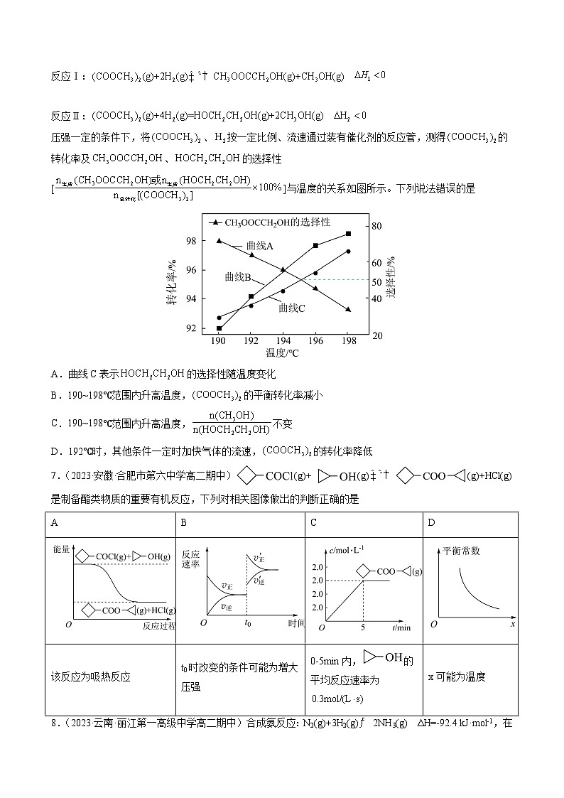 （人教版2019选择性必修1）高二化学上学期课后培优分级练 2.2.3 化学反应速率与平衡图像专题 （原卷版+解析）03