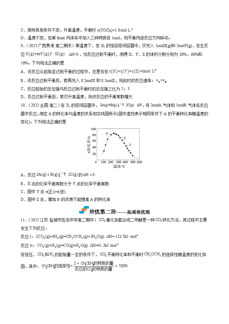 （人教版2019选择性必修1）高二化学上学期课后培优分级练 2.4 化学反应的调控（原卷版+解析）03