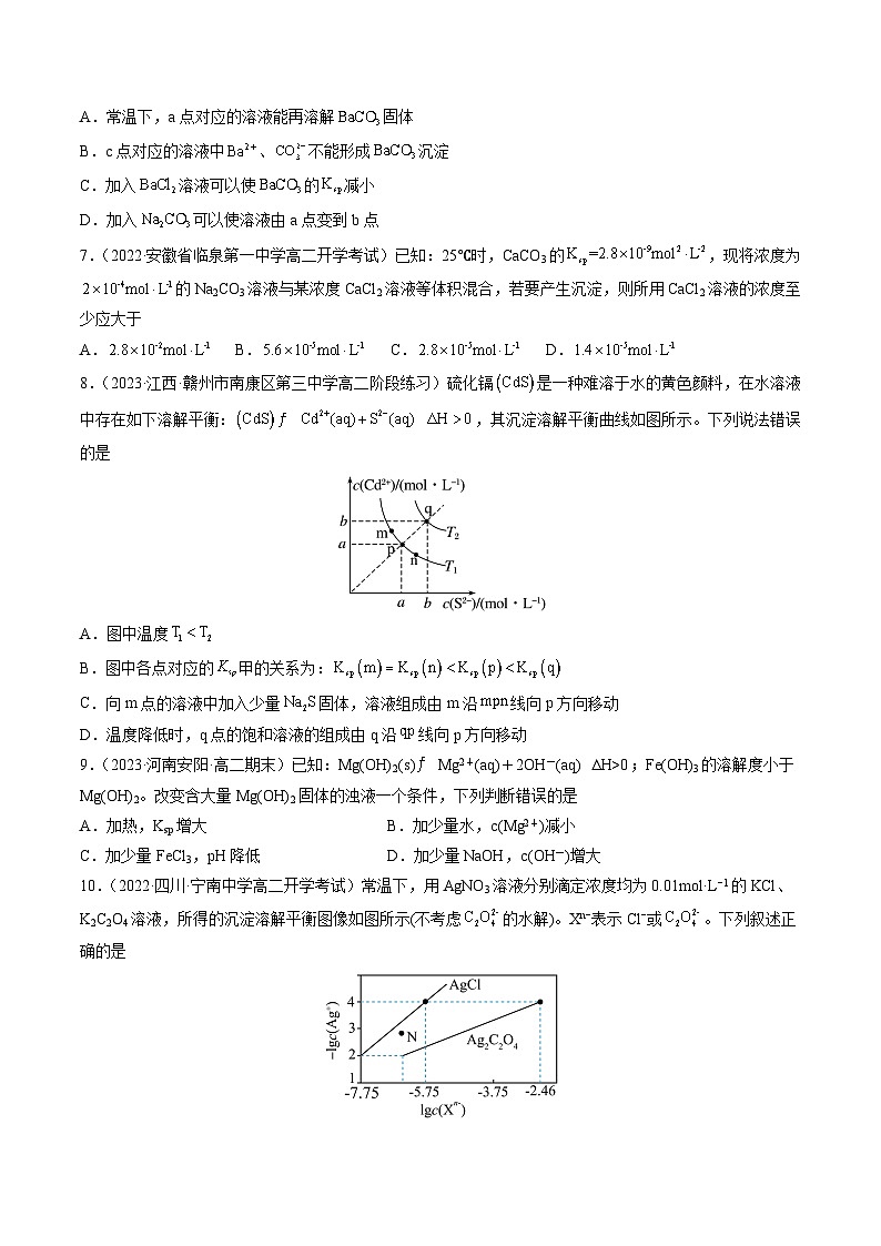 （人教版2019选择性必修1）高二化学上学期课后培优分级练 3.4.1 沉淀溶解平衡（原卷版+解析）第2页