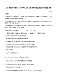 山东省日照市2023-2024学年高二上学期期末校际联合考试化学试题（含答案）