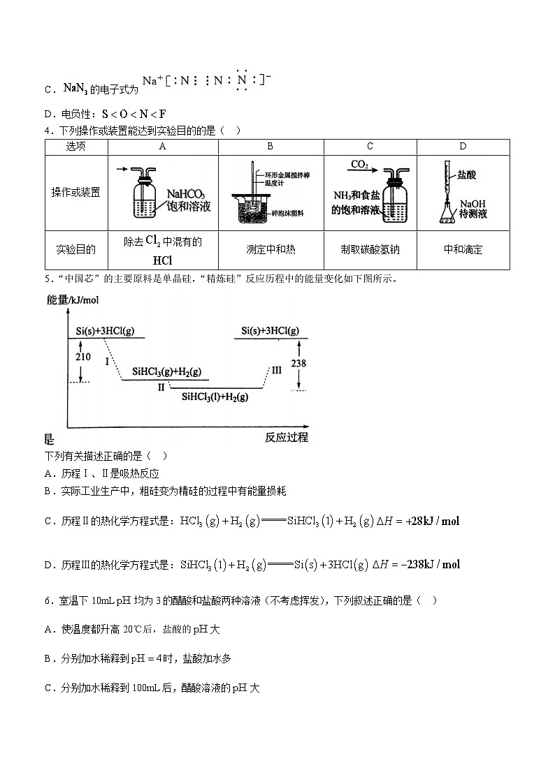 山东省枣庄市滕州市2023-2024学年高二上学期1月期末化学试题02