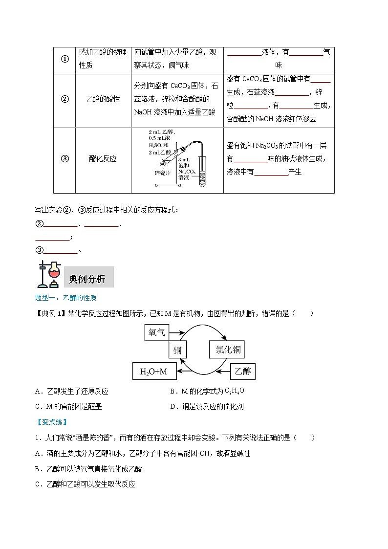 实验活动9 乙醇、乙酸的主要性质（原卷版）第2页