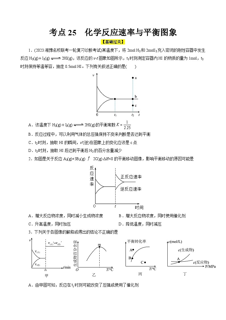 考点25  化学反应速率与平衡图象（核心考点精讲精练）-备战高考化学一轮复习（全国通用）01
