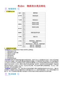 考点01 物质的分类及转化（核心考点精讲精练）-备战高考化学一轮复习（新高考专用）