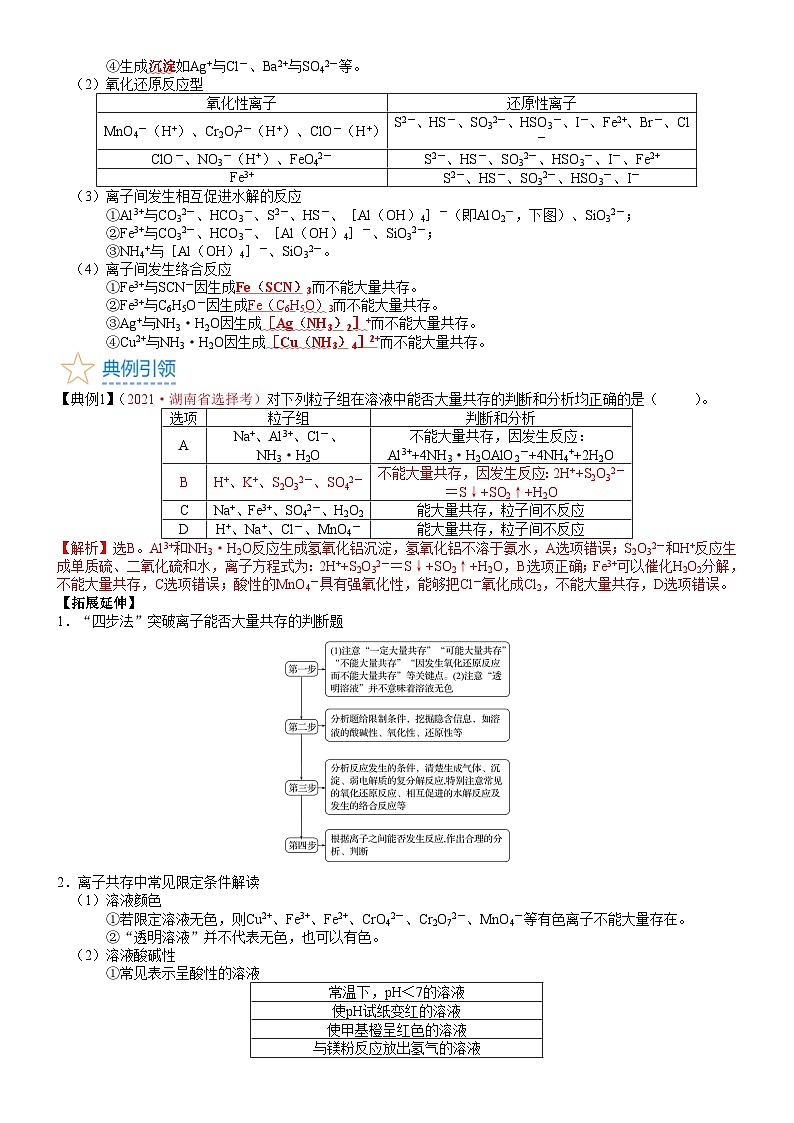 考点03 离子共存、离子的检验与推断（核心考点精讲精练）-备战高考化学一轮复习（新高考专用）02