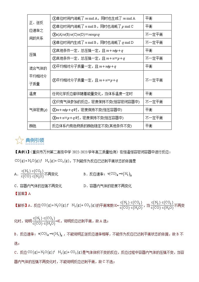 考点2  化学平衡 （核心考点精讲精练）-备战高考化学一轮复习（新高考专用）03