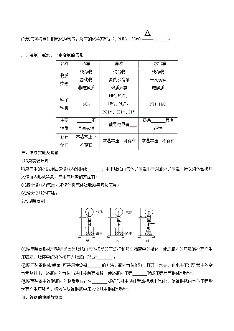 第5章 第2节 第3课时 氨和铵盐（原卷版）第2页