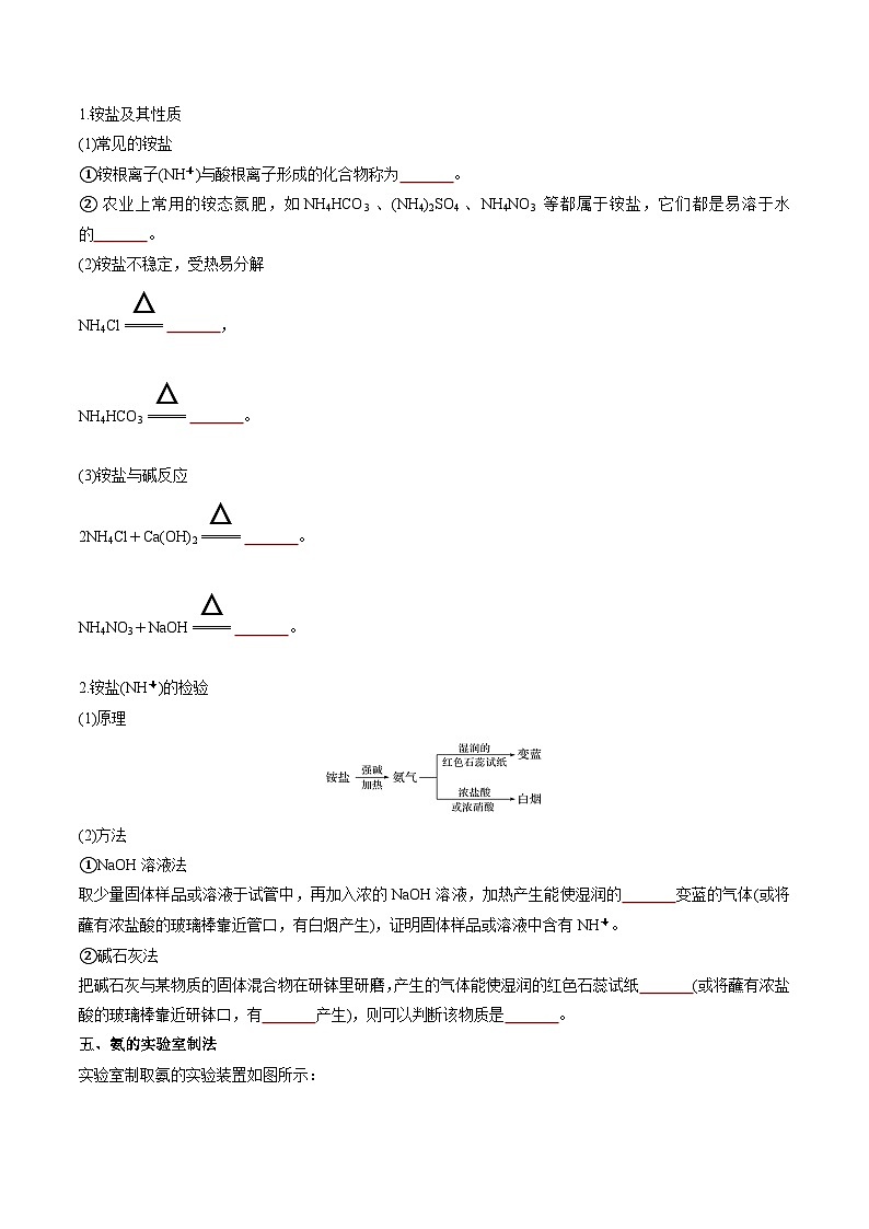 第5章 第2节 第3课时 氨和铵盐（原卷版）第3页