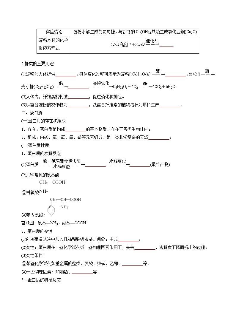 第7章 第4节 第1课时 糖类  蛋白质-高一化学同步讲练测（人教版必修第二册）03