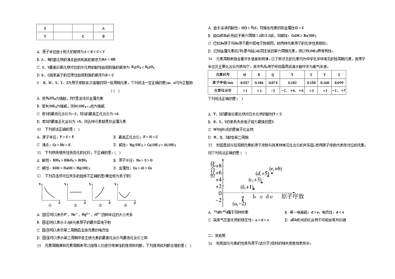 第一章第3节元素性质及其变化规律同步练习第2页