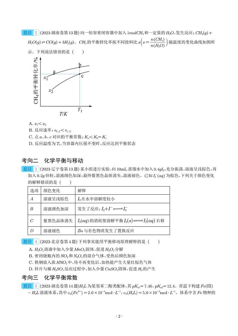 反应速率与化学平衡-2023年高考化学真题题源解密（新高考专用）02