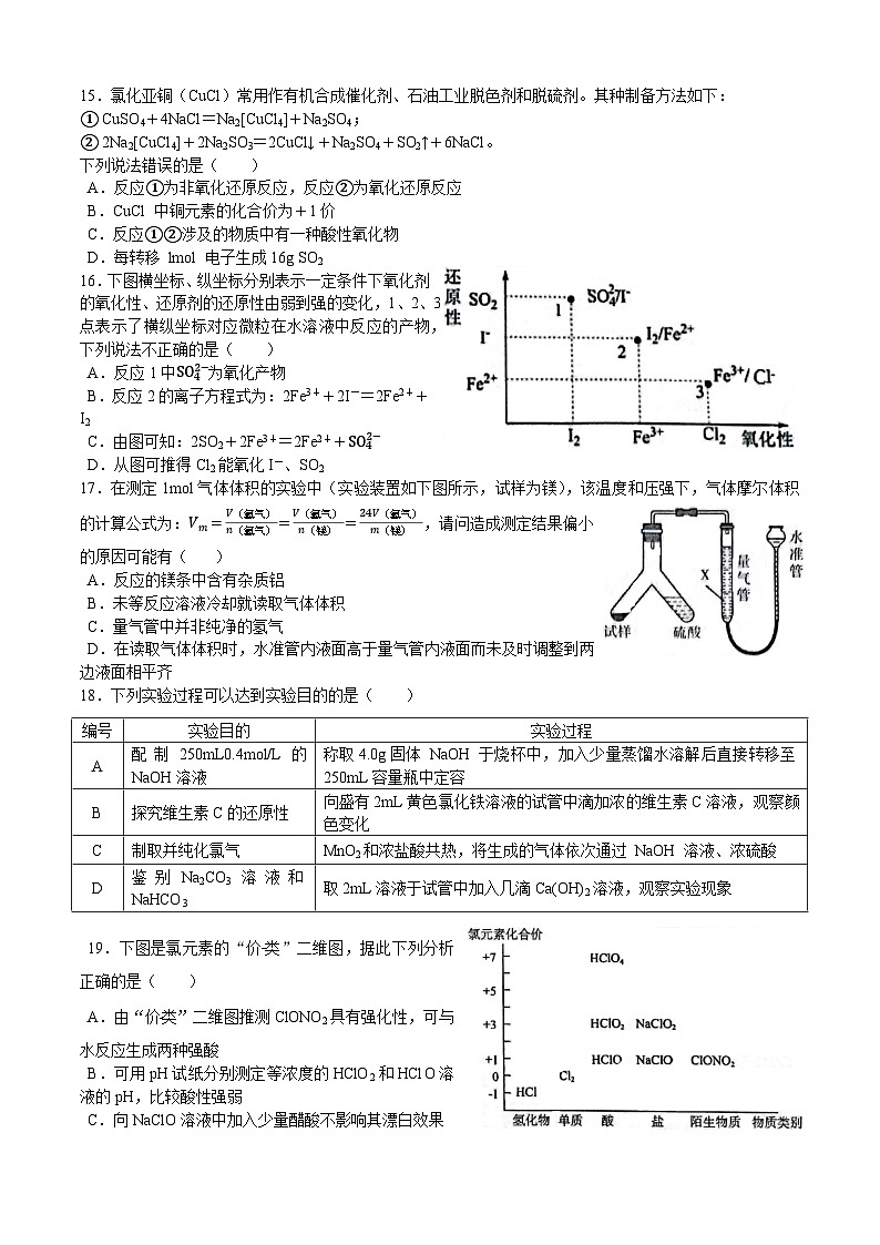 18，陕西省西安交通大学附属中学2023-2024学年高一上学期期末考试化学试卷第3页