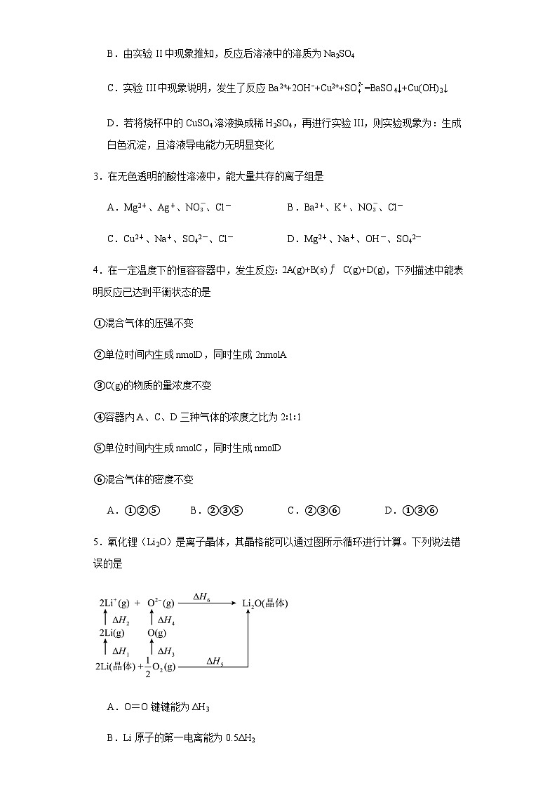 河北省秦皇岛市青龙满族自治县部分中学2023-2024学年高二上学期1月期末考试化学试题（含答案）02
