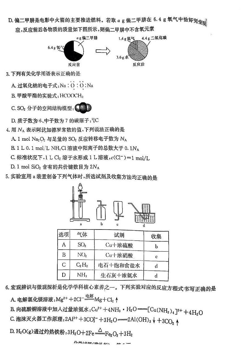 湖南省长沙市雅礼中学2022-2023学年高三下学期月考试卷(七)化学02