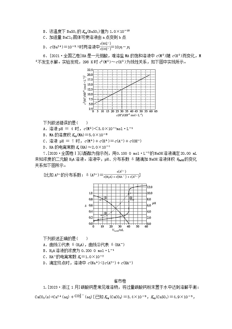 统考版2024高考化学二轮专题复习第一部分高考选择题专项突破题型8平衡原理在电解质溶液中的应用教师用书第3页