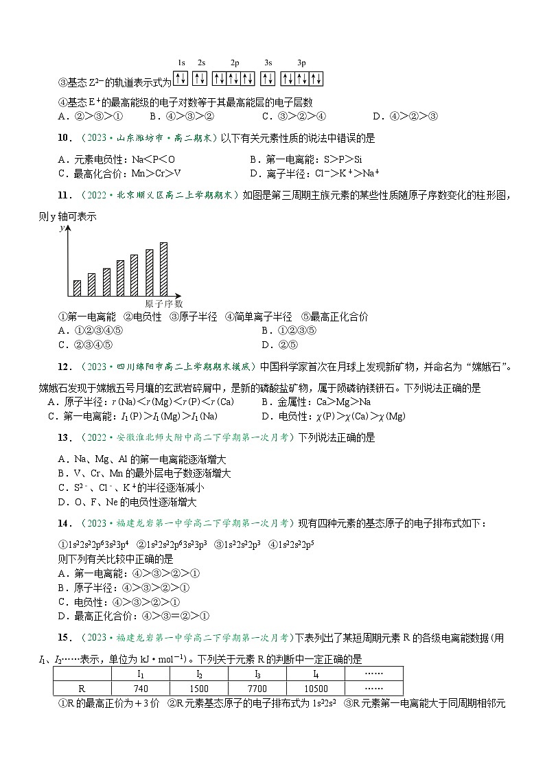 1.2.2 元素周期律（达标作业）-2023-2024学年高二化学同步讲透教材（人教版2019选择性必修2）02