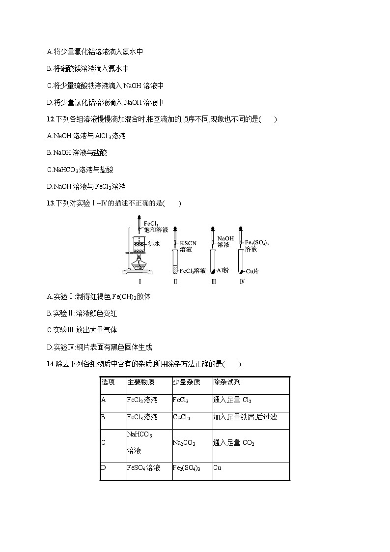 高中化学学考复习5铁金属材料练习含答案第3页