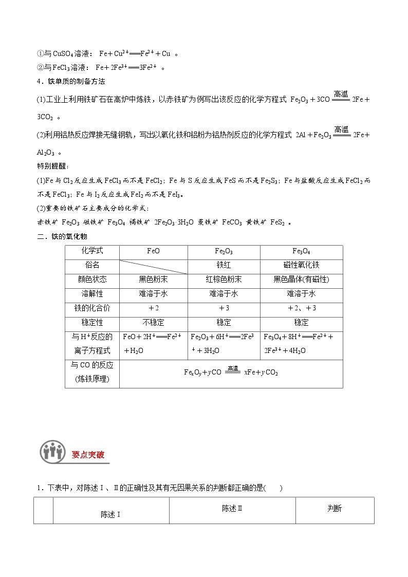 第11讲 铁及其重要化合物-【高效备考】2024年高考化学一轮复习讲义+分层练习02