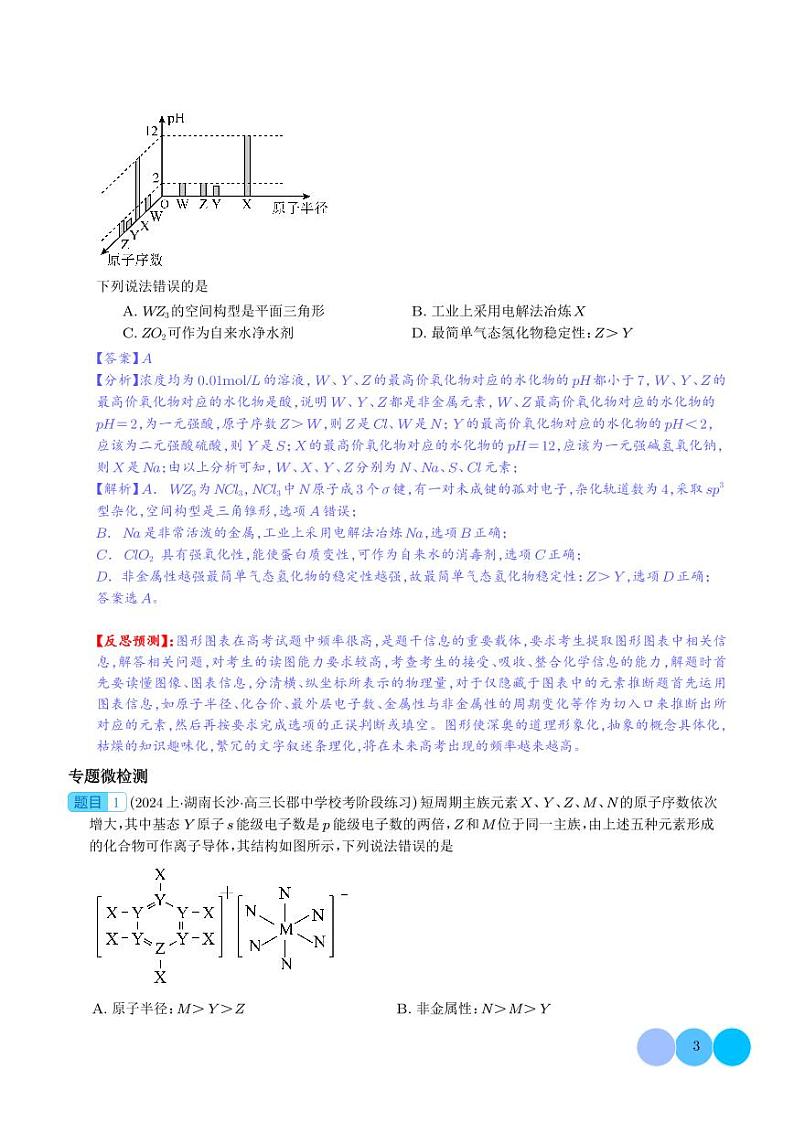 2024届高考化学二轮微专题-探析高考中元素推断题新的切入点03