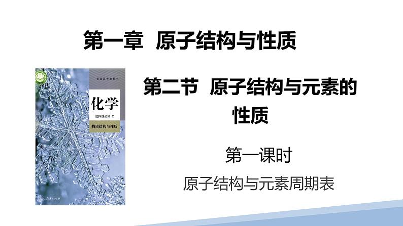 第一章第二节原子结构与元素的性质第一课时 2024年高二选择性必修2《物质结构与性质》精品课件01