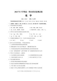 湖南省娄底市新化县2023-2024学年高一上学期期末考试化学试题