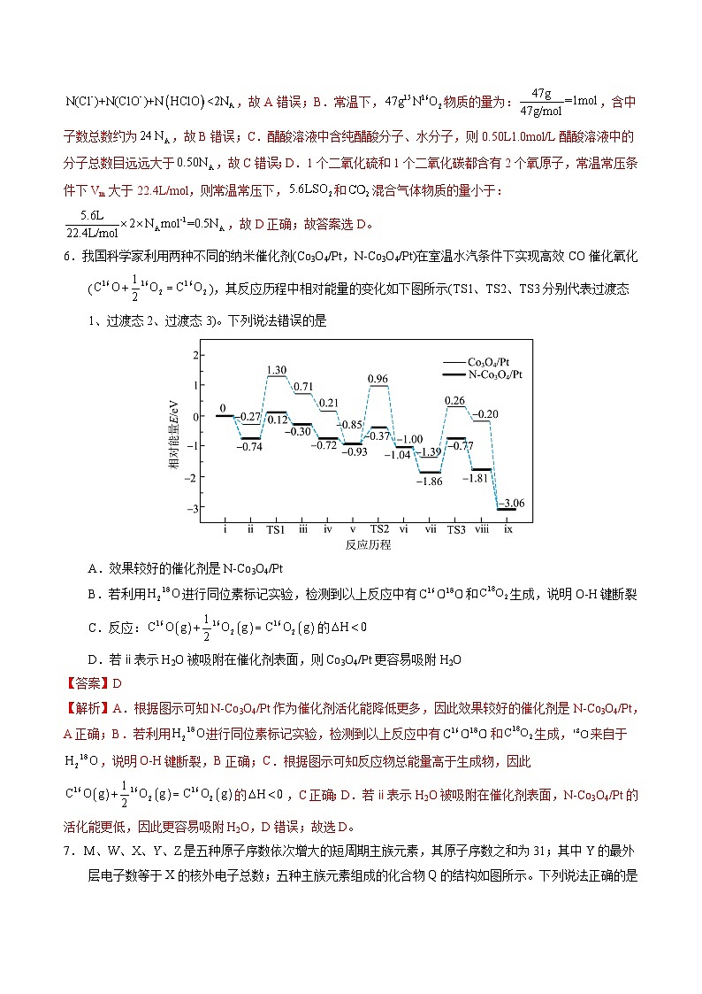 高三化学开学摸底考（湖北专用）（解析版）第3页