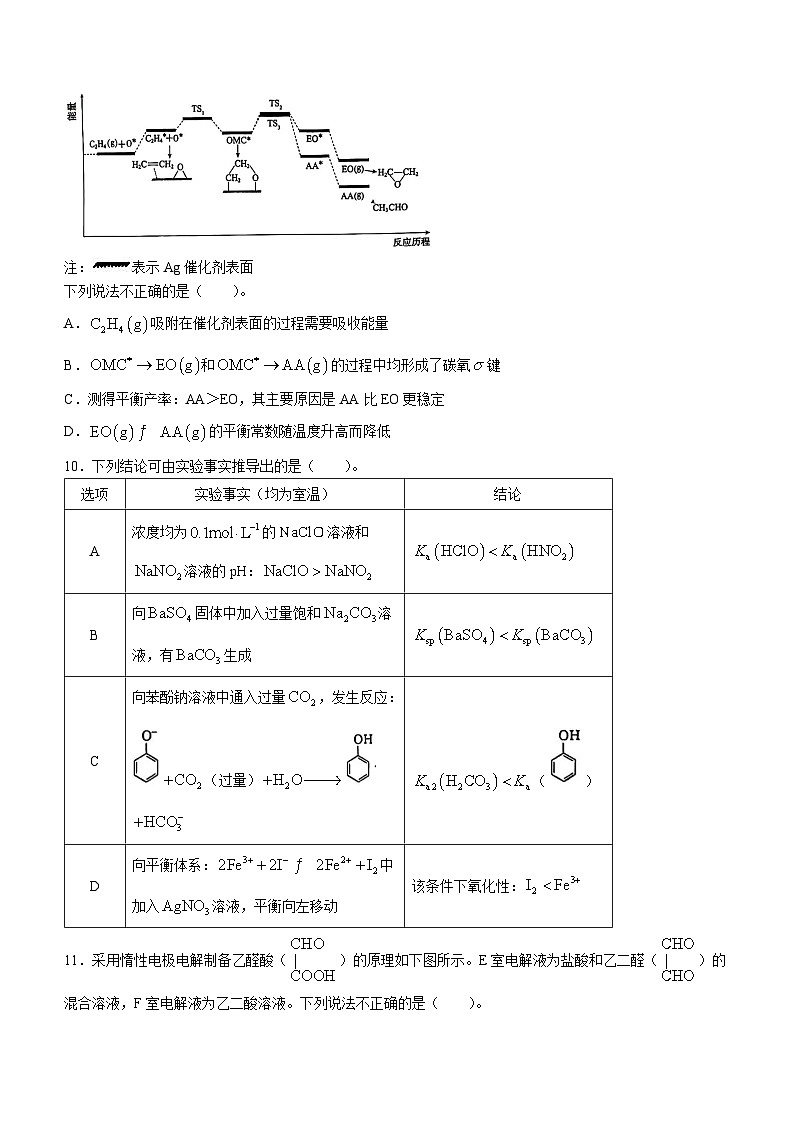 北京市东城区2023-2024学年高三上学期期末考试化学试题（Word版附答案）03
