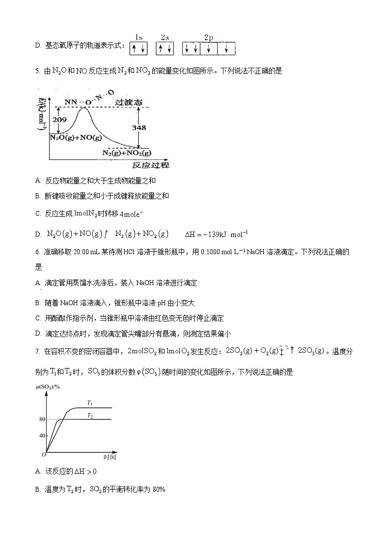 江西省抚州市2022-2023学年高二上学期学生学业质量监测化学试题 （原卷版）第2页