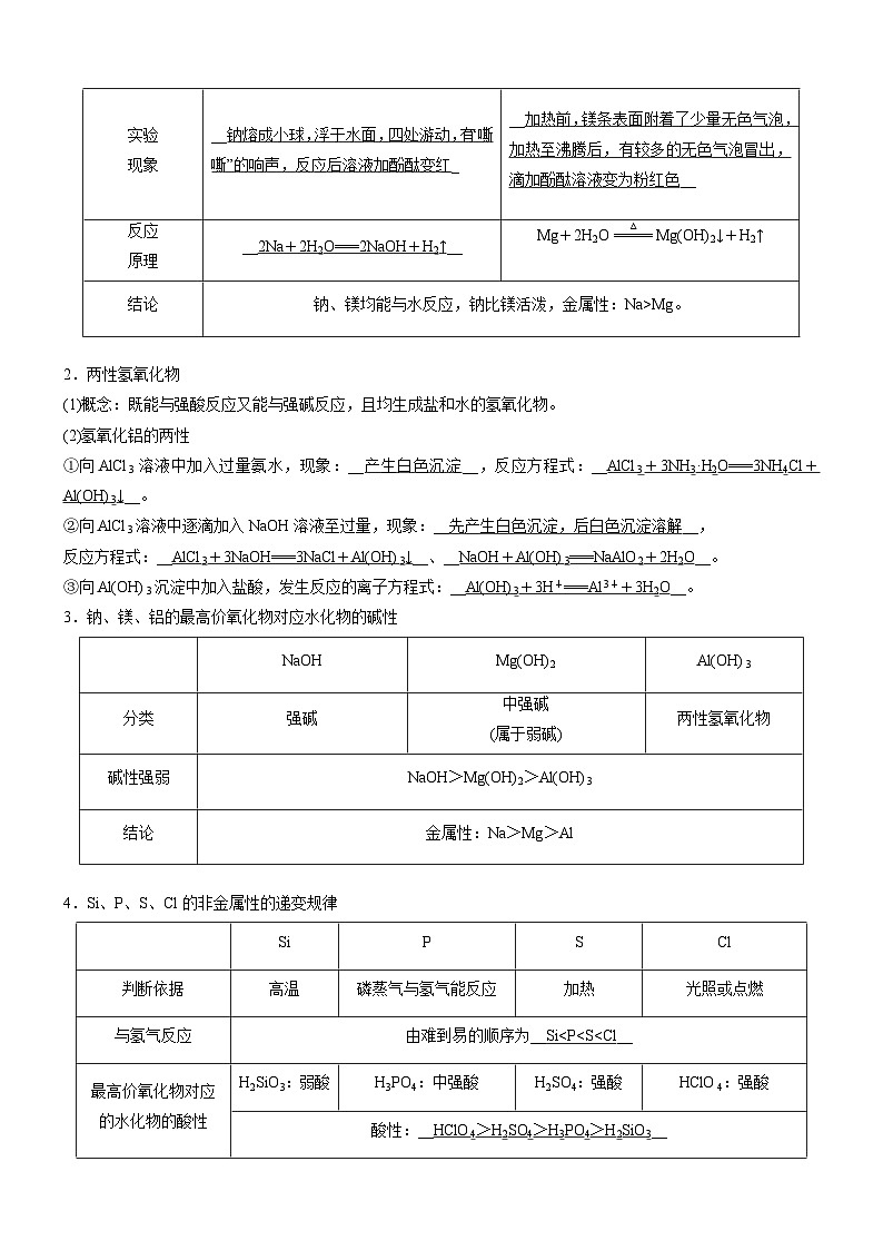 4.2.1 元素性质的周期性变化规律（精品学案）-高一化学同步学习高效学讲练（人教版必修第一册）02
