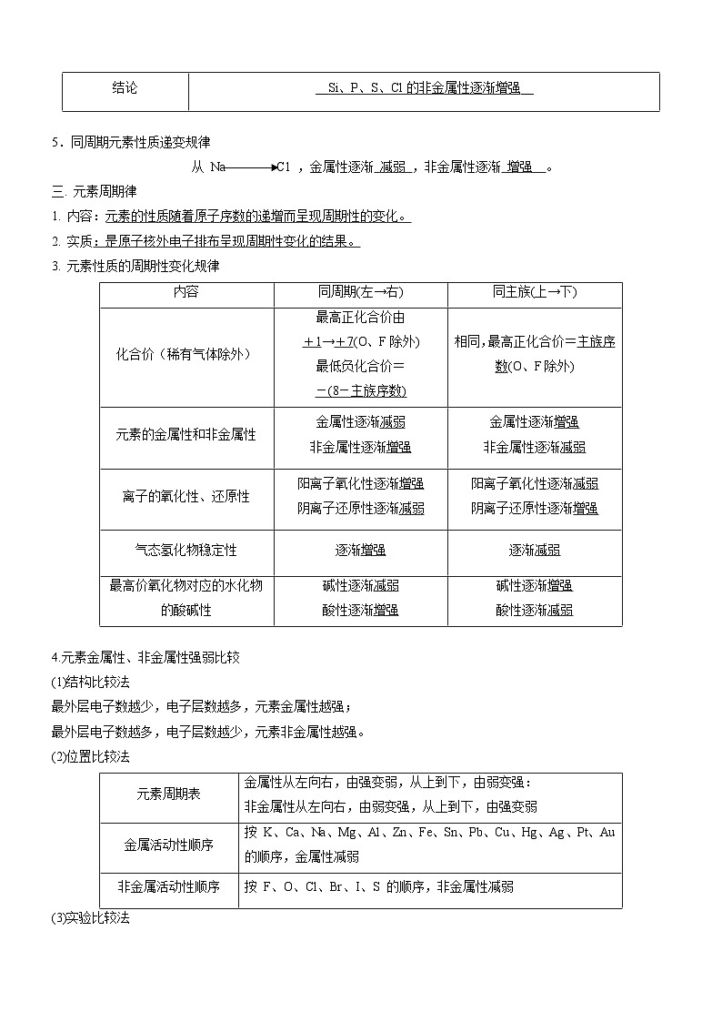 4.2.1 元素性质的周期性变化规律（精品学案）-高一化学同步学习高效学讲练（人教版必修第一册）03