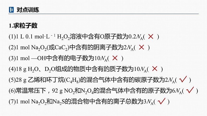 专题一　选择题专攻　2.阿伏加德罗常数的应用第6页