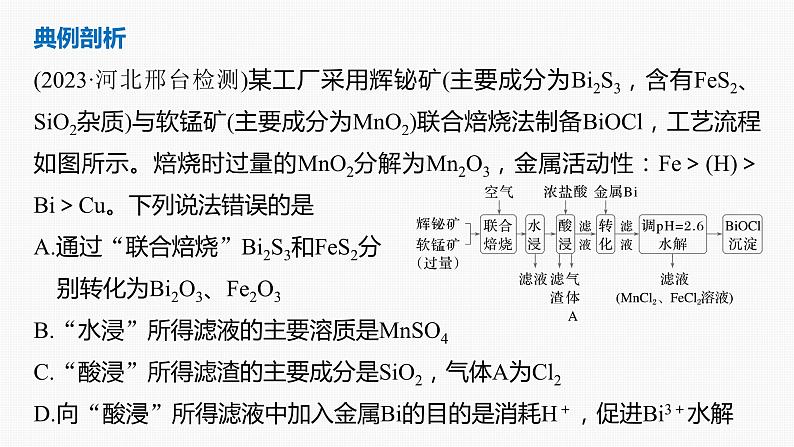 专题二　选择题专攻　5.无机化工微流程分析第5页